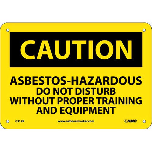 National Marker C312R Caution, Asbestos-Hazardous