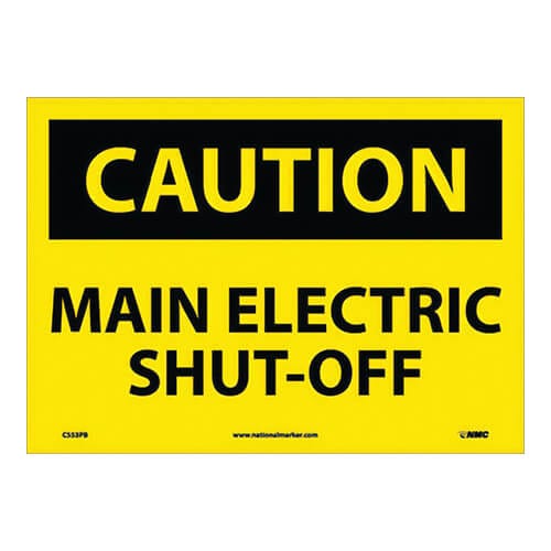 National Marker C553AB Caution, Main Electric Shut-Off