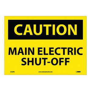 National Marker C553AB Caution, Main Electric Shut-Off