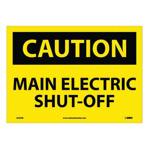 National Marker C553PB Caution, Main Electric Shut-Off