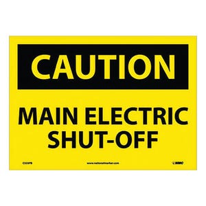 National Marker C553PB Caution, Main Electric Shut-Off