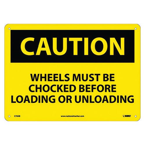 National Marker C70AB Caution, Wheels Must Be Chocked