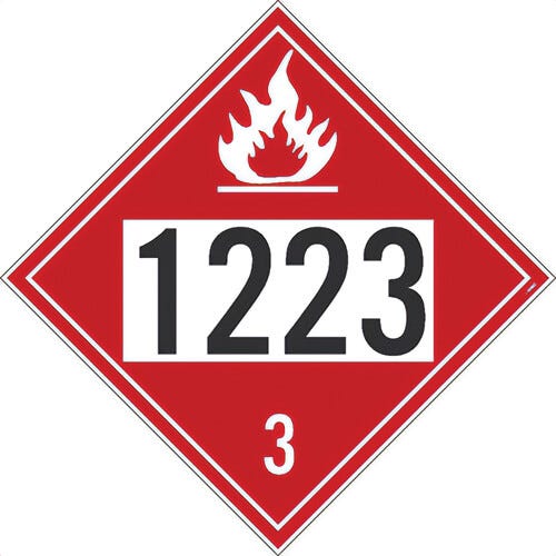 National Marker DL182P Placard, Flammable 1223 3