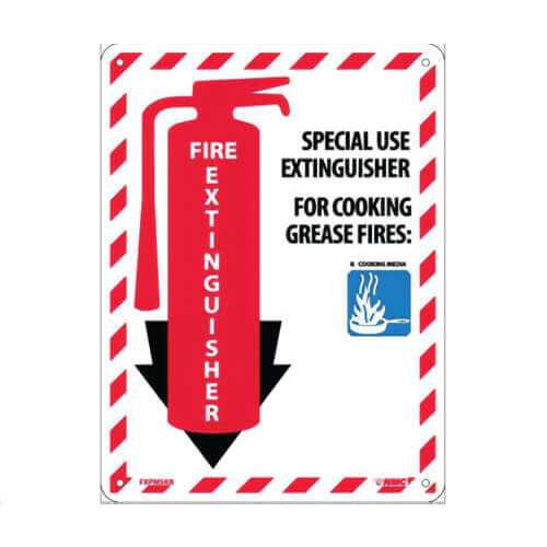 National Marker FXPMSKR Special Use Extinguisher Class Marker Sign, For Cooking Grease Fires 