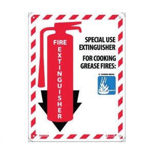 National Marker FXPMSKR Special Use Extinguisher Class Marker Sign, For Cooking Grease Fires