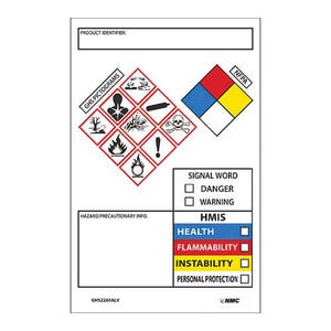 National Marker GHS2265ALV Secondary Container