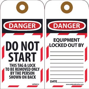 National Marker LOTAG14 Tags, Lockout, Danger Do Not