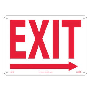 National Marker MERPB Exit with Right Arrow, 10 x 14