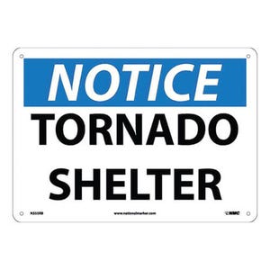 National Marker N355RB Notice, Tornado Shelter, 10 x 14