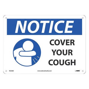 National Marker N535AB NOTICE COVER YOUR COUGH SIGN