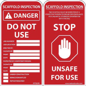 National Marker RPT227B DANGER, DO NOT USE Tags