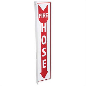 National Marker TV46 Fire Hose Sign, Rigid Plastic, 4 in W x 18 in H