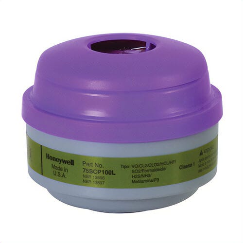 North® By Honeywell 75SCP100L N Series Low Profile Combination Cartridge, Use with 5400, 5500, 7600 and 7700 Series Respirators, P100