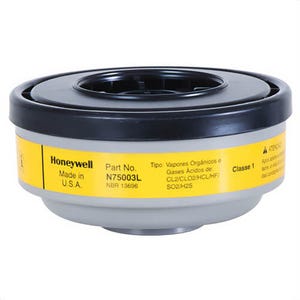 North® By Honeywell N75003L N Series APR Cartridge, Use with 5400, 5500, 7600 and 7700 Series Respirators, Acid Gas, Organic Vapor