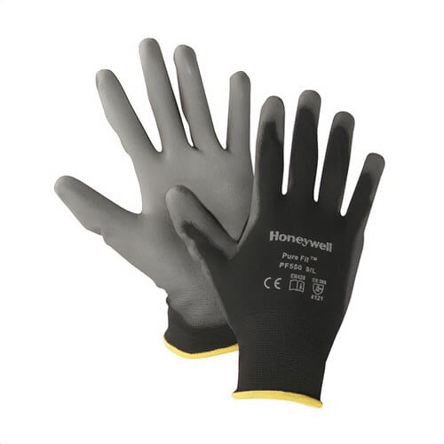 North® By Honeywell PF550-L Coated Gloves, Lightweight, Series: Pure Fit™ PF550, L, Polyurethane Palm, 13 ga Nylon/Polyurethane