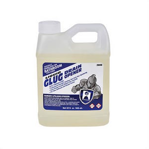 Oatey® 20450 Hercules® Glug® Drain Opener, 1 qt, Chlorine Odor/Scent, Clear, Liquid Form