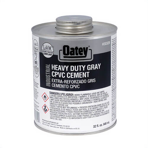 Oatey® 30329 Heavy Duty Industrial CPVC Cement, 32 oz Container, Gray, Use with All Classes and Schedules of PVC