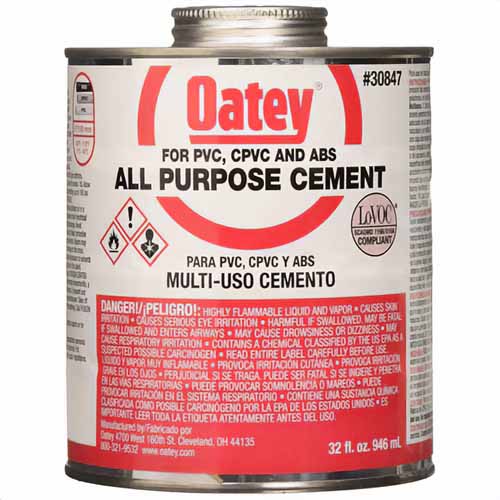 Oatey® 30847 All Purpose Medium Body Solvent Cement, 32 oz, Milky Clear
