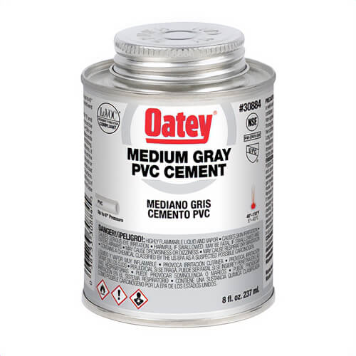 Oatey® 30884 Low VOC Medium Body PVC Solvent Cement, 8 oz, Gray