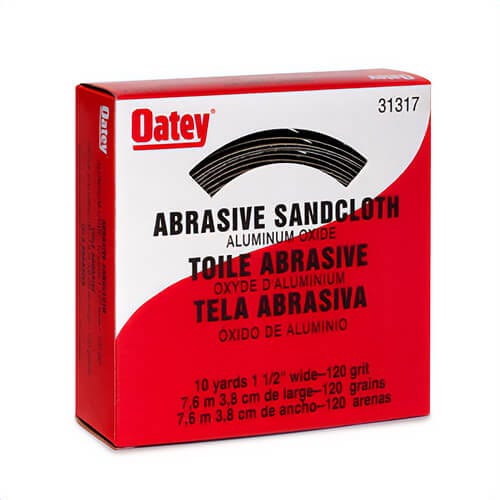 Oatey® 31317 Abrasive Sand cloth, 10 yd L x 1-1/2 in W, 120 Grit, Aluminum Oxide Abrasive