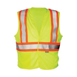 OccuNomix OK-1 OK-ILDOTM-4X 2-Tone Premium Safety Vest, 4XL, Hi-Viz Yellow, Polyester Mesh, Hook and Loop Closure, 2 Pockets