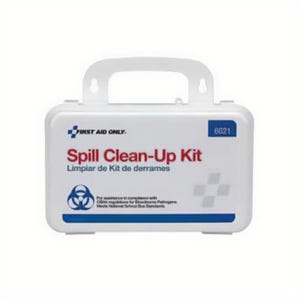 First Aid Only® 6021 Blood Borne Pathogen Spill Clean Up Kit, 21 pc, Weatherproof Plastic Case, Wall Mount