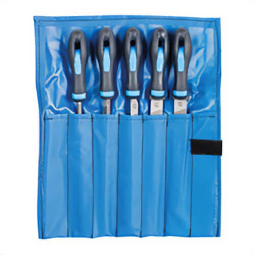 Pferd 16078 American Pattern Machinist File Set, 5 pc, 7-1/4 in Length of Cut, Bastard Cut