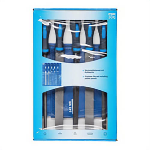 Pferd 16081 American Pattern Machinist File Set, 5 pc, 9-1/4 in Length of Cut, Second Cut