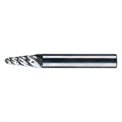 Pferd 25138 High Performance Line Carbide Burr, Radius End, Taper Radius (Shape SL) Head, 1/4 in dia Head, 5/8 in L of Cut