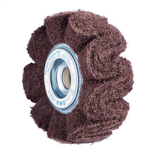 Pferd Polinox® 43030 Corrugated Unmounted Non-Woven Flap Wheel, 6 in dia, 2 in W Face, 100 Grit, Medium Grade, Aluminum Oxide Abrasive