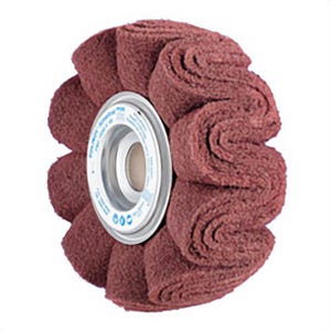 Pferd Polinox® 43031 Corrugated Unmounted Non-Woven Flap Wheel, 6 in dia, 2 in W Face, 180 Grit, Fine Grade, Aluminum Oxide Abrasive