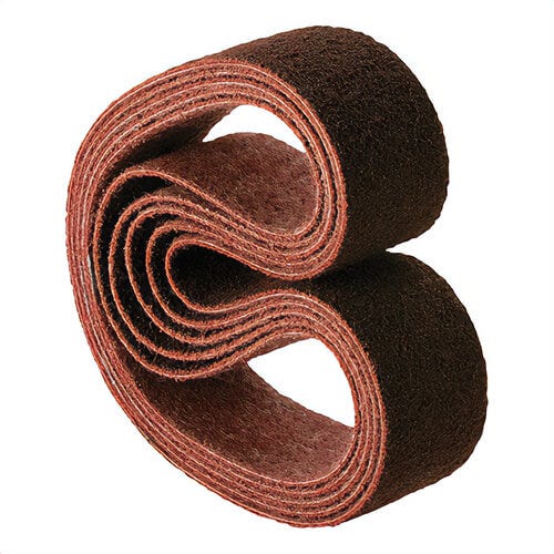 Pferd 43562 PoliVlies® Heavy Duty Surface Conditioning Non-Woven Abrasive Belt, 3/4 in W x 18 in L, Coarse Grade, Yellowish Brown