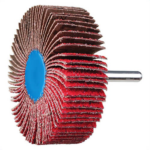 Pferd 45294 Mount Flap Wheel, 3 in dia Wheel, 1 in W Face, 1/4 in dia Shank, 40 Grit, Coarse Grade, Ceramic Oxide Abrasive