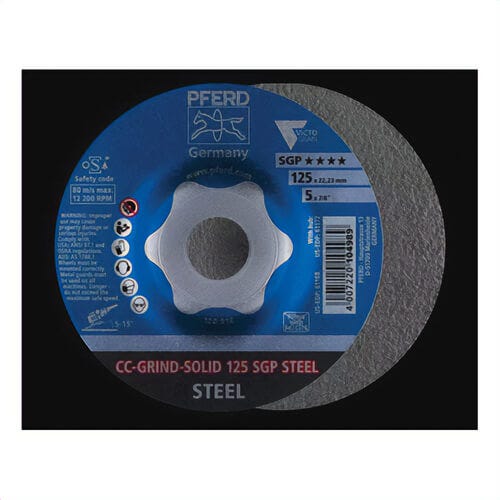 Pferd 61168 CC-Grind® Special Line SGP Solid Grinding Disc, 5 in dia, 7/8 in Center Hole, Abrasive