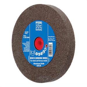 Pferd Universal Line PS-Forte 61741 Universal Line PS-Forte Flat Bench and Pedestal Grinding Wheel, 6 in dia x 3/4 in Thick, 1 in Center Hole