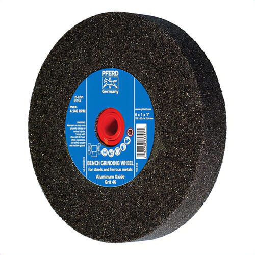 Pferd Universal Line PS-Forte 61745 Universal Line PS-Forte Flat Bench and Pedestal Grinding Wheel, 6 in dia x 1 in Thick, 1 in Center Hole
