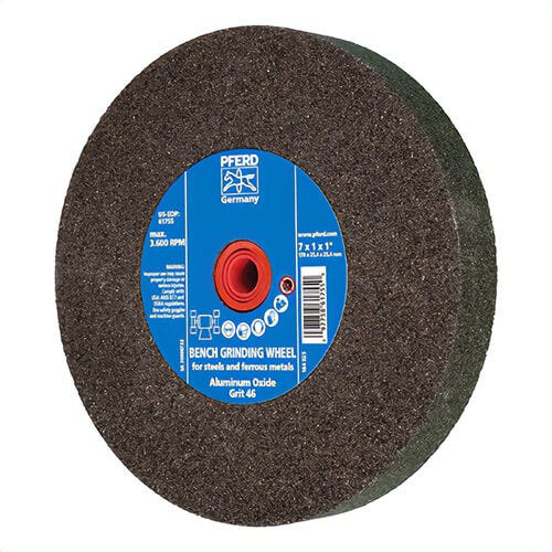 Pferd Universal Line PS-Forte 61755 Universal Line PS-Forte Flat Bench and Pedestal Grinding Wheel, 7 in dia x 1 in Thick, 1 in Center Hole