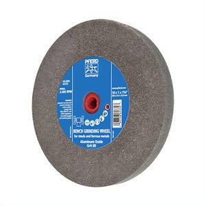 Pferd 61772 Universal Line PS-Forte Flat Bench and Pedestal Grinding Wheel, 10 in dia x 1 in Thick, 1-1/4 in Center Hole, 80 grit