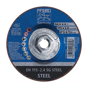 Pferd 63114 Performance Line SG Depressed Center Cut-Off Wheel, 4-1/2 in dia x 3/32 in thick, 46 Grit, Aluminum Oxide Abrasive