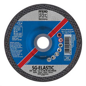 Pferd 63169 Performance Line SG-ELASTIC Depressed Center Cut-Off Wheel, 6 in dia x 0.045 in Thick, 7/8 in Center Hole, 46 grit