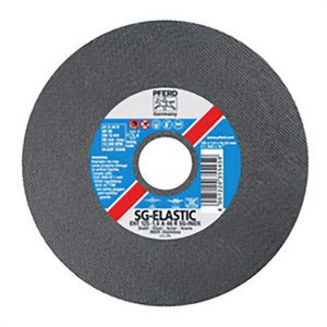 Pferd 63608 Performance Line SG-ELASTIC Flat Cut-Off Wheel, 5 in dia x 0.045 in thick, 7/8 in Center Hole, 46 Grit, Aluminum Oxide Abrasive