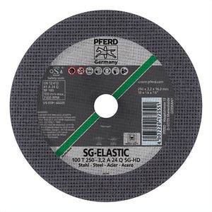 Pferd 66009 Performance Line SG-ELASTIC Flat Heavy Duty Cut-Off Wheel, 10 in dia x 1/8 in Thick, 5/8 in Center Hole, 24 Grit, Aluminum Oxide Abrasive