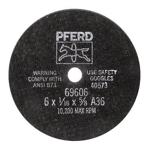 Pferd 69203 Universal Line PS-Forte Flat Cut-Off Wheel, 2 in dia x 0.035 in thick, 3/8 in Center Hole, 60 Grit, Aluminum Oxide Abrasive