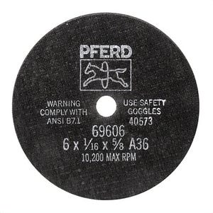 Pferd 69203 Universal Line PS-Forte Flat Cut-Off Wheel, 2 in dia x 0.035 in thick, 3/8 in Center Hole, 60 Grit, Aluminum Oxide Abrasive