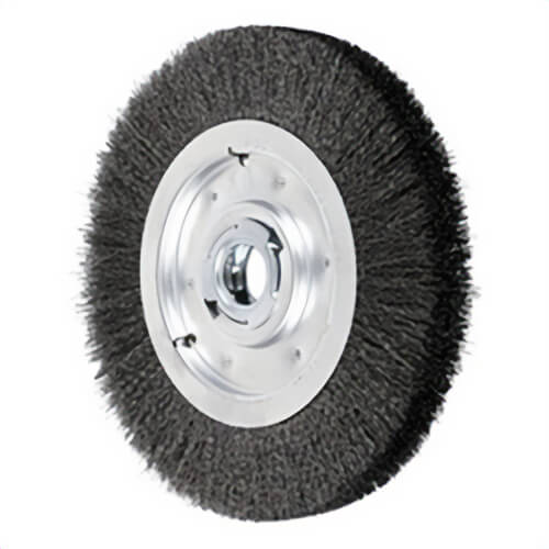 Pferd 81133 Medium Face Wheel Brush with (2) 1/2 x 1/4 in Keyways, 10 in dia Brush, 1-1/4 in W Face, 2 in Arbor