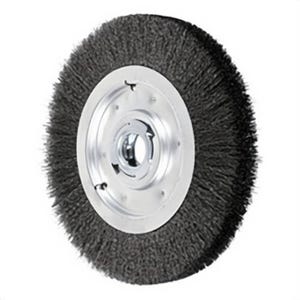 Pferd 81133 Medium Face Wheel Brush with (2) 1/2 x 1/4 in Keyways, 10 in dia Brush, 1-1/4 in W Face, 2 in Arbor