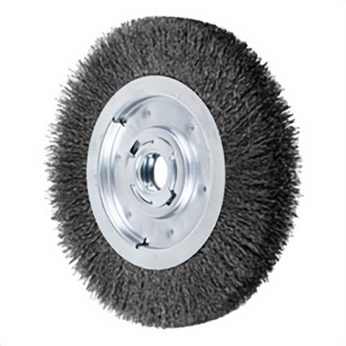 Pferd 81135 Medium Face Wheel Brush with (2) 1/2 x 1/4 in Keyways, 10 in dia Brush, 1-1/4 in W Face, 2 in Arbor Hole