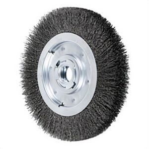 Pferd 81135 Medium Face Wheel Brush with (2) 1/2 x 1/4 in Keyways, 10 in dia Brush, 1-1/4 in W Face, 2 in Arbor Hole