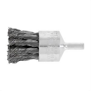 Pferd 83139 Straight Cup Stem Mount End Brush, 1 in, Knot, 0.014 in, Carbon Steel Fill, 1-1/8 in L Trim