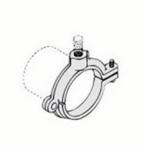 PHD 508R3250EG Hinged Extension Split Clamp, 2-1/2 in Pipe/Tube, 1/2 in Rod, 300 lb Load, Malleable Iron, Electro-Galvanized
